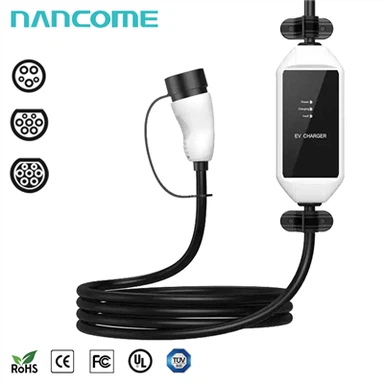 Carregador EV portátil com tela colorida